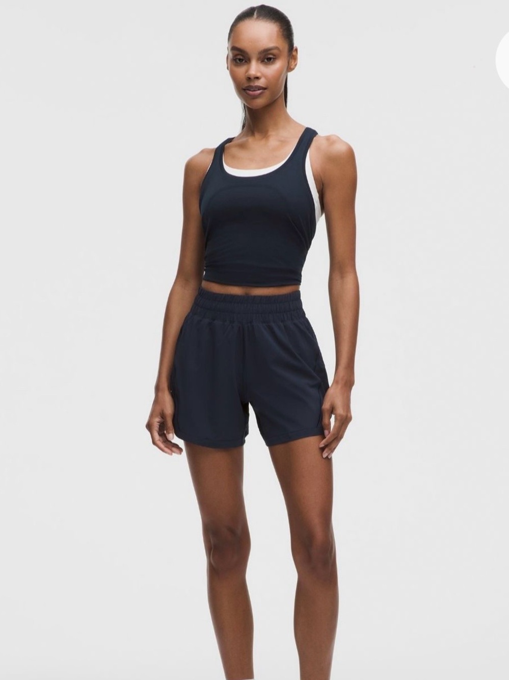 lululemon Track That High-Rise Lined Short 5" SZ 6 True Navy NWT